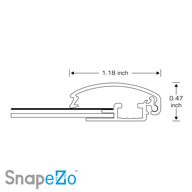 SnapeZo Poster Frame 12x20 Inches, Black 1.2 Inch Aluminum Profile, Front-Loading Snap Frame, Wall Mounting, Premium Series - Image 4